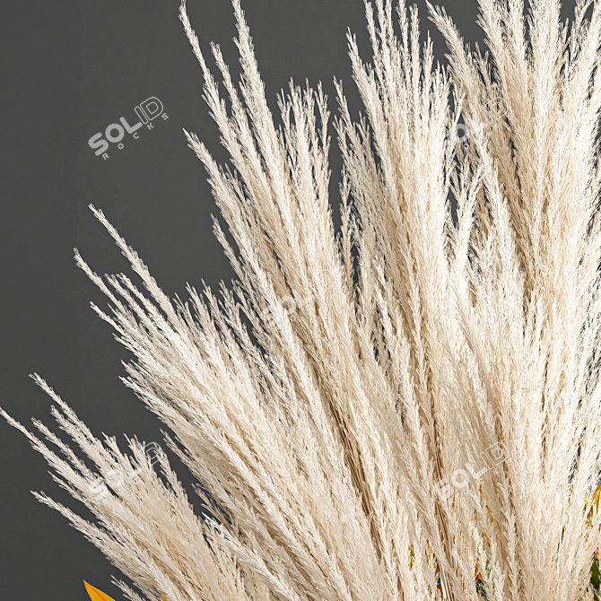 Elegant Reed Bouquet in Cyclades Vase 3D model image 5