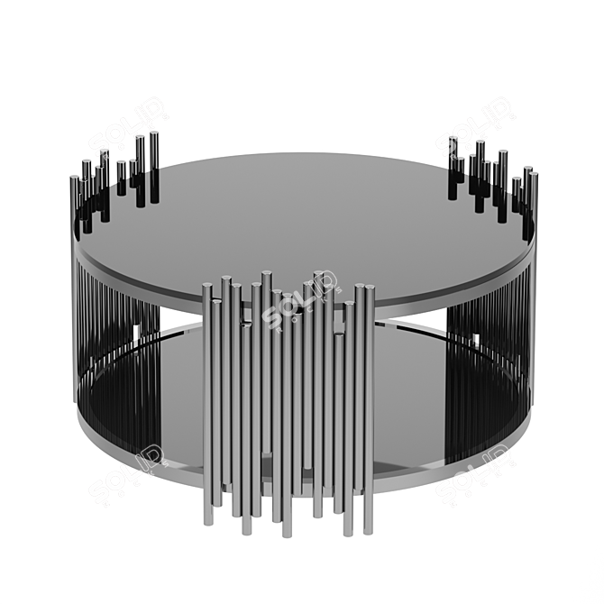 Sleek Silver Coffee Table | Modern Design 3D model image 2