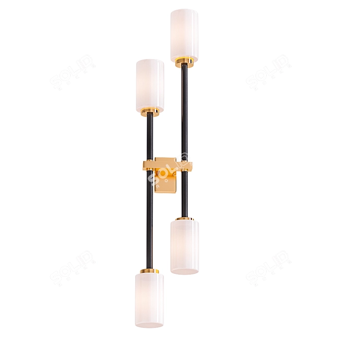 Elegant Double Wall Light 3D model image 1