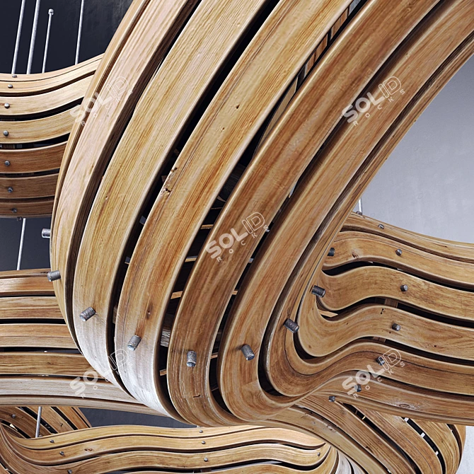 Wooden Board Bagel Decor 3D model image 5