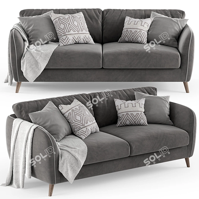 Lucy 3-Seater Sofa: Sleek, Comfortable, and Stylish 3D model image 1