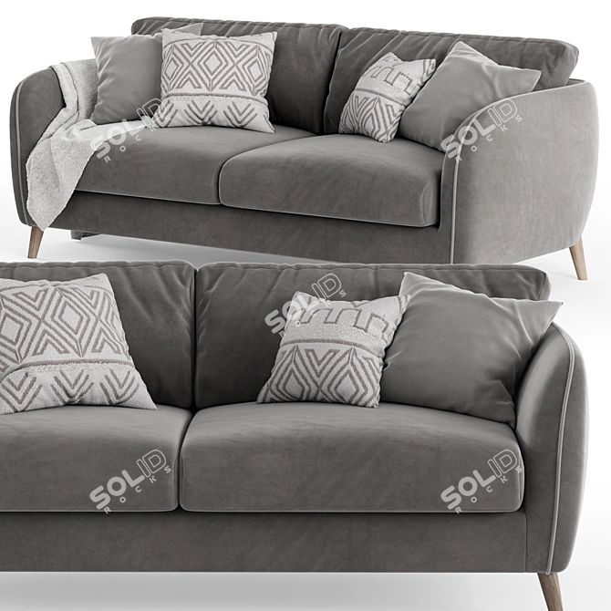 Lucy 3-Seater Sofa: Sleek, Comfortable, and Stylish 3D model image 2