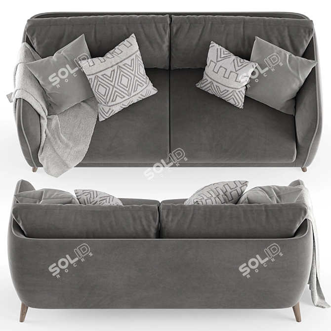 Lucy 3-Seater Sofa: Sleek, Comfortable, and Stylish 3D model image 3