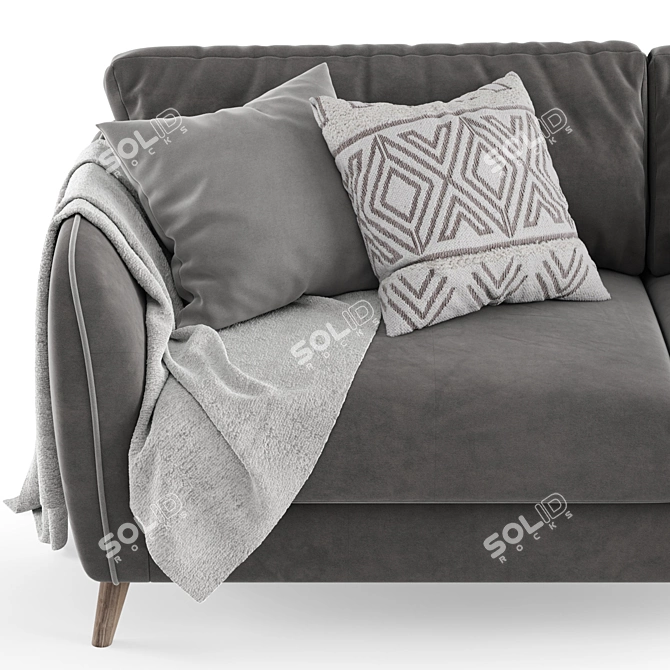 Lucy 3-Seater Sofa: Sleek, Comfortable, and Stylish 3D model image 4