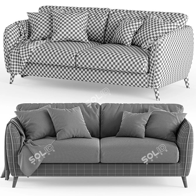 Lucy 3-Seater Sofa: Sleek, Comfortable, and Stylish 3D model image 5