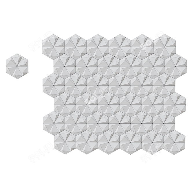 Magnificent 3D Wall Tiles 3D model image 2