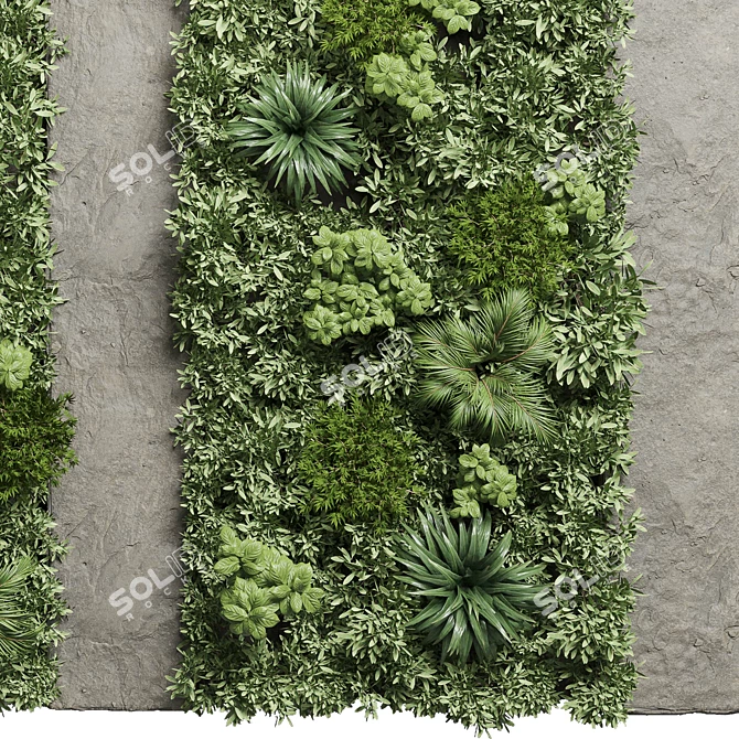 Stone Wall Vase: Outdoor Vertical Garden Stand 3D model image 4