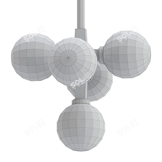 Sleek Mini Globe Pendant 3D model image 2