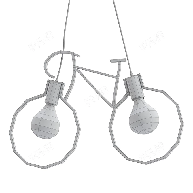 Retro Iron Bicycle Pendant Light 3D model image 2