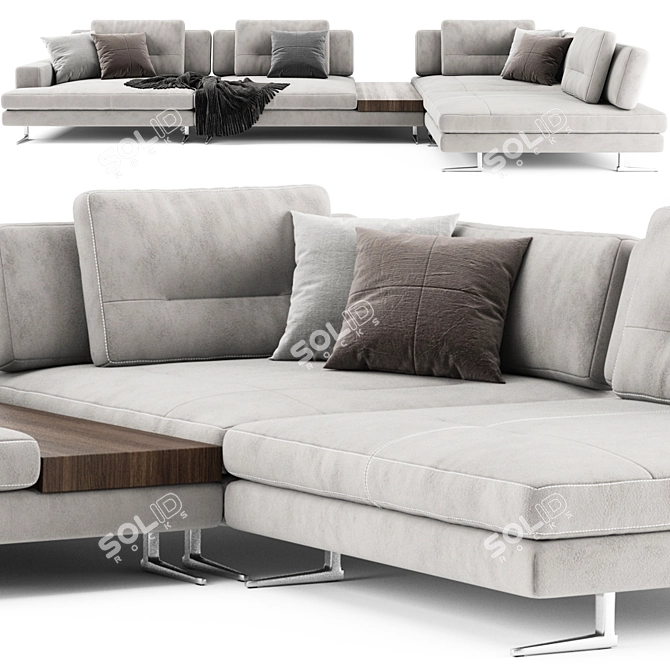 Elegant Blanche Ermes Sofa 3D model image 3