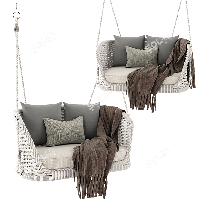 Cozy Teflon Hanging Chair 3D model image 1