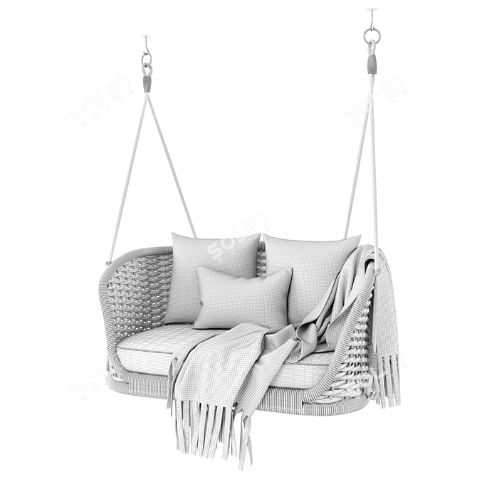 Cozy Teflon Hanging Chair 3D model image 4