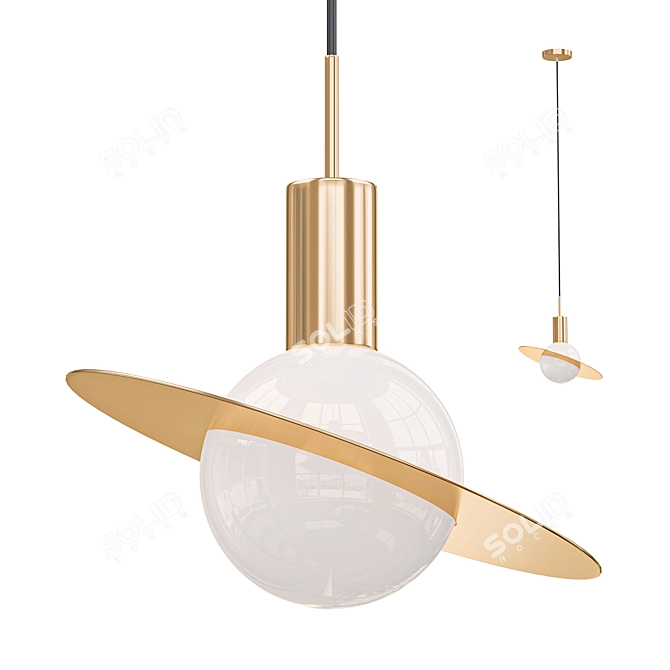 Elegant Saturn B Chandelier 3D model image 1