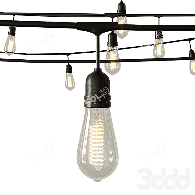 Customizable LED Garland Lights 3D model image 1