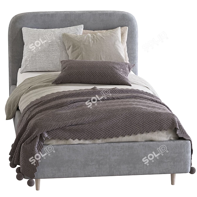 Modern Bed 209 - Sleek and Stylish 3D model image 2