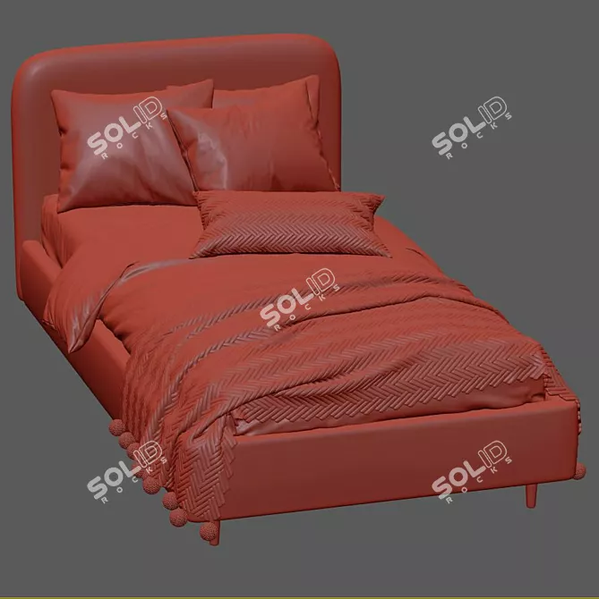 Modern Bed 209 - Sleek and Stylish 3D model image 7