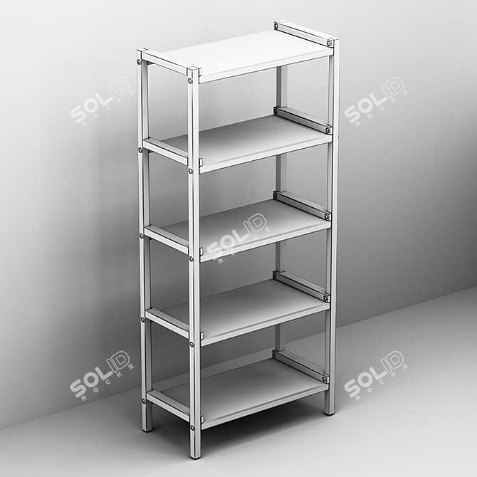  EKENABBEN Oak White Open Shelving Rack 3D model image 6