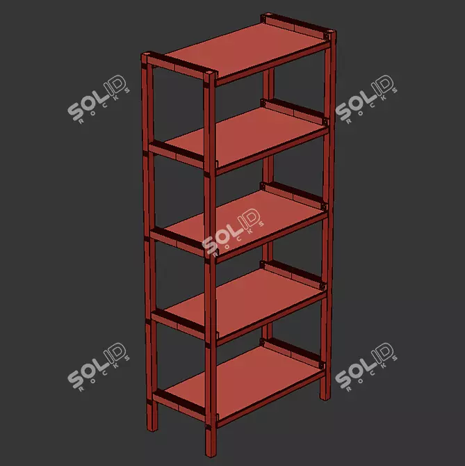  EKENABBEN Oak White Open Shelving Rack 3D model image 9