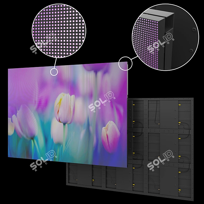 High-Definition LED Screen 3D model image 1