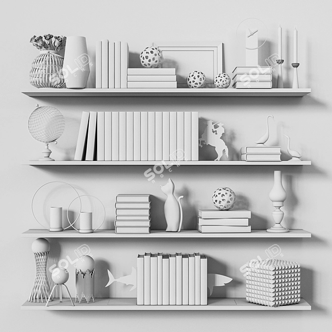 18-Tier Adjustable Shelf Organizer 3D model image 6