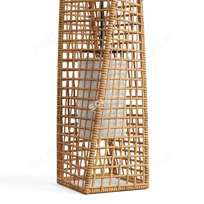 Daphne Rattan Twist Floor Lamp 3D model image 2