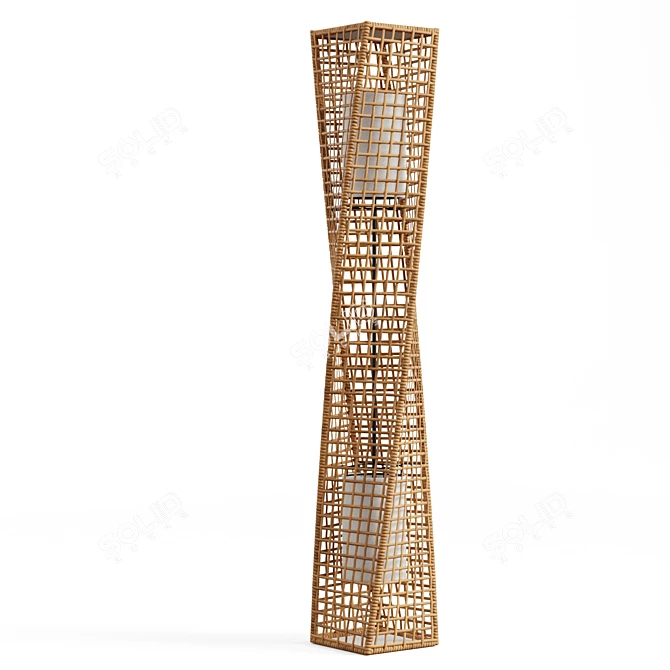 Daphne Rattan Twist Floor Lamp 3D model image 5