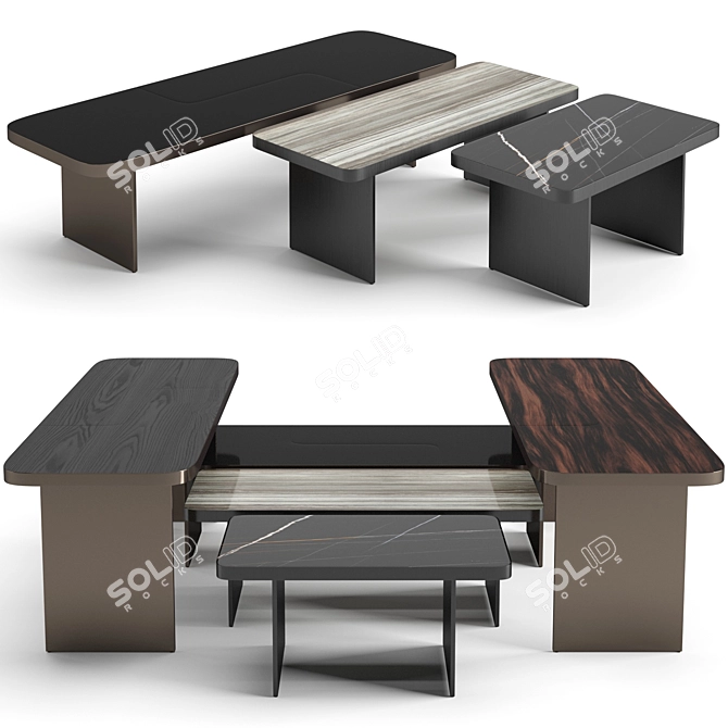 Elegant Minotti Clive Coffee Tables 3D model image 1