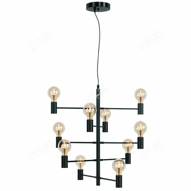 Blanchefleur LED Chandelier - Black Beauty 3D model image 2