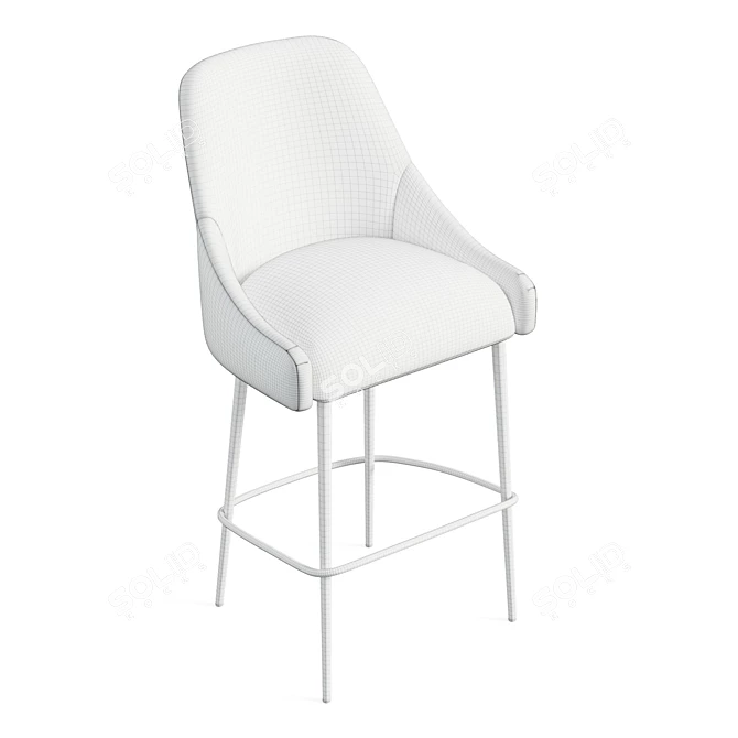 Comfortable Leather Counter Stool 3D model image 6