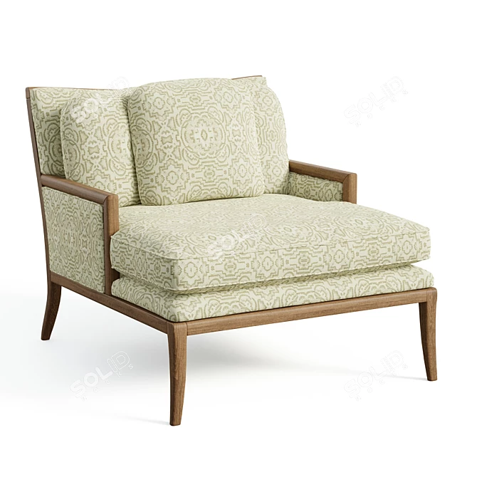 Elegant Florence Chaise: Cozy Indulgence 3D model image 1