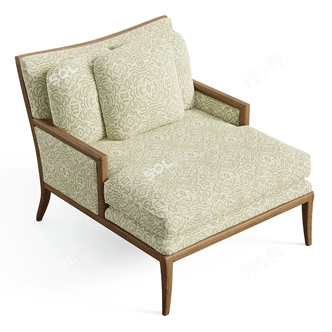 Elegant Florence Chaise: Cozy Indulgence 3D model image 5