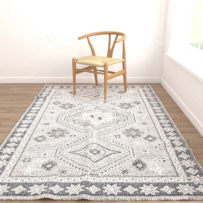 Versatile Rug Set: 6 Rugs with VRayFur, VRayDisplacementMod, and CoronaDisplacementMod 3D model image 2