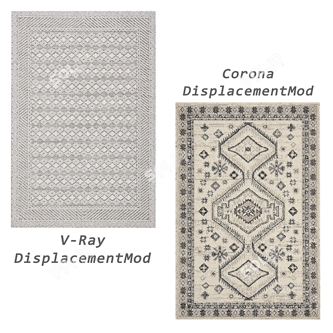 Versatile Rug Set: 6 Rugs with VRayFur, VRayDisplacementMod, and CoronaDisplacementMod 3D model image 4