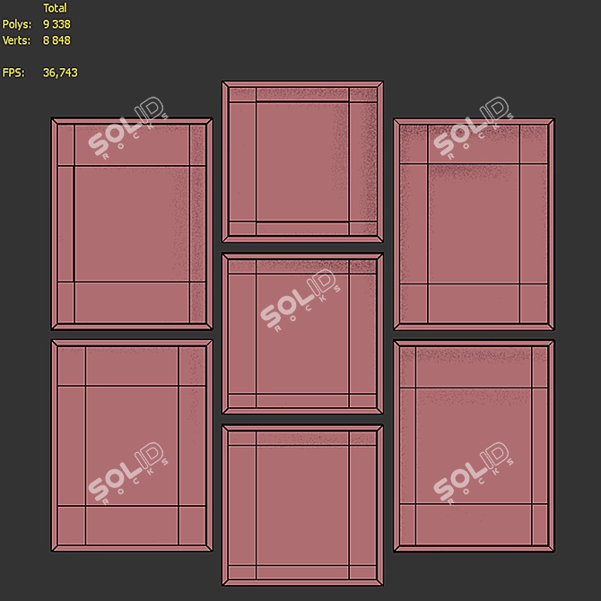 Modern Abstract Picture Frame Set 3D model image 7