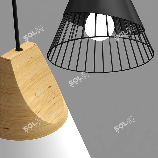 Minimalist Nordic Pendant Light 3D model image 2