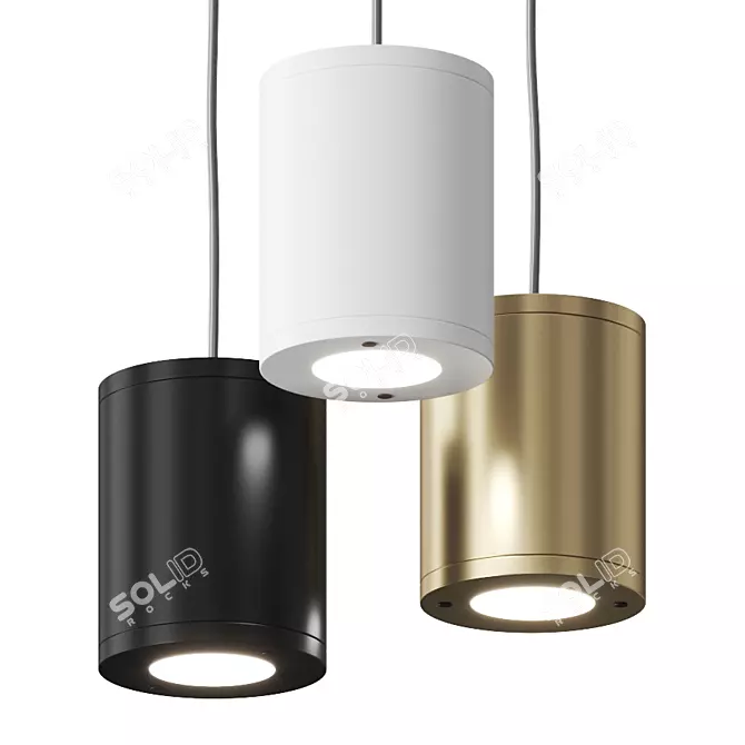 Elegant Cilindretto Pendant Light. 3D model image 1