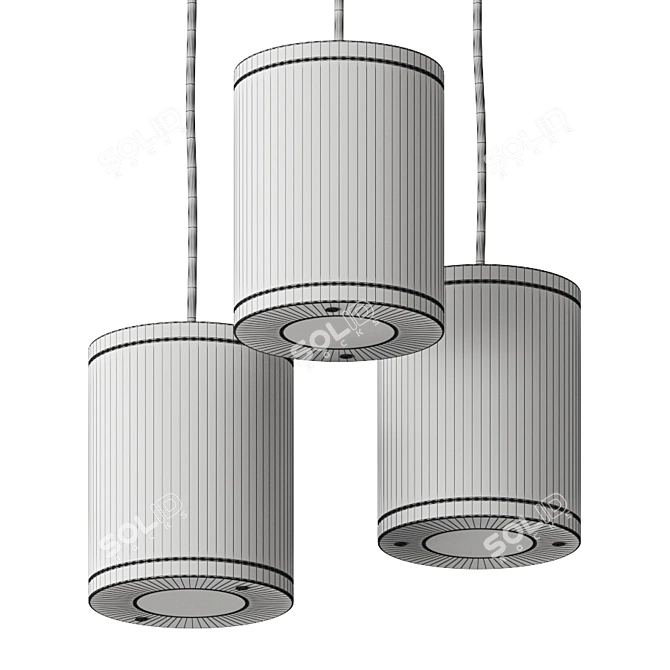 Elegant Cilindretto Pendant Light. 3D model image 2