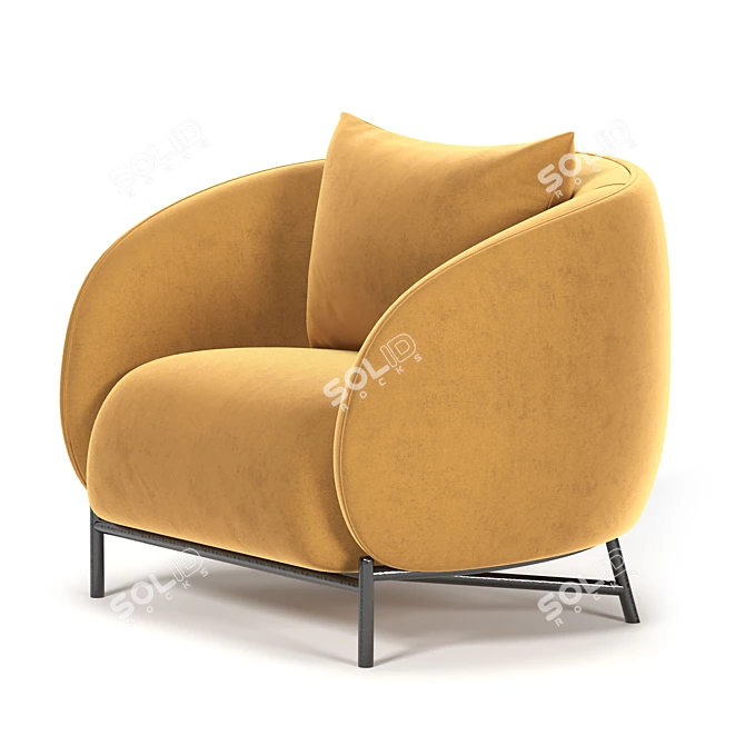 Cozy Cider Curl Armchair 3D model image 3