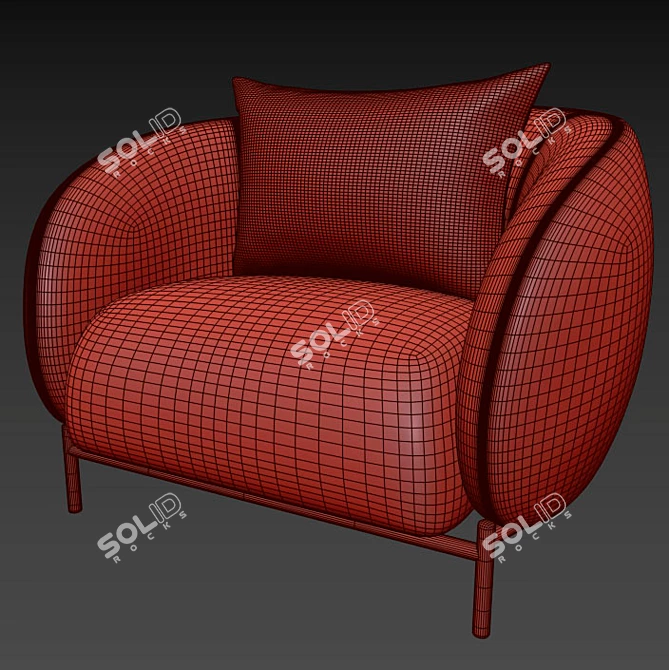 Cozy Cider Curl Armchair 3D model image 4