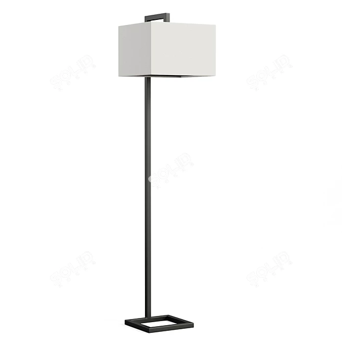 Modern Metal Arched Floor Lamp 3D model image 1