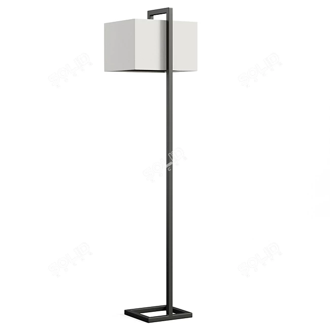 Modern Metal Arched Floor Lamp 3D model image 3