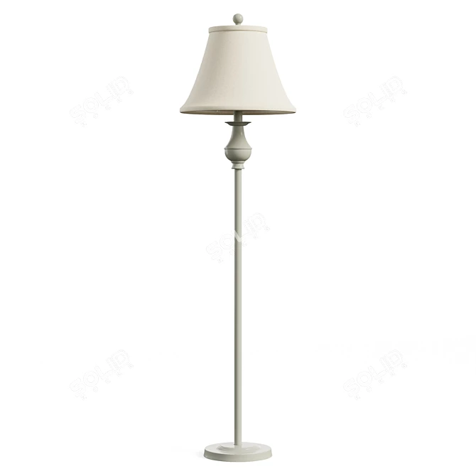 Leveille Turned Metal Floor Lamp 3D model image 1