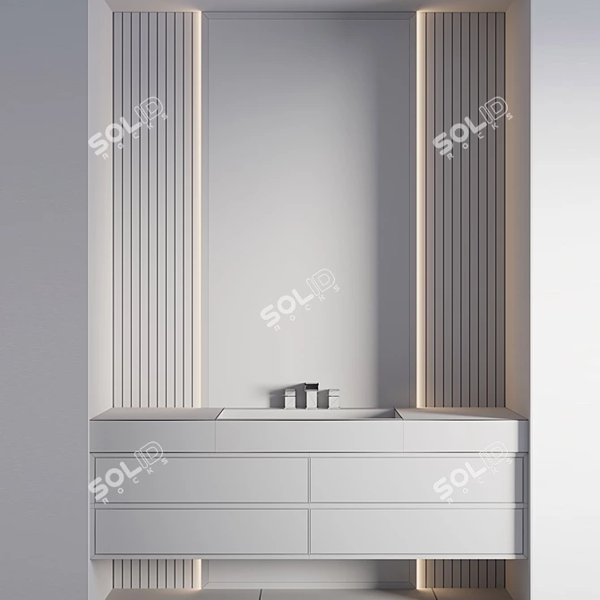 Modern Bathroom Furniture Set 3D model image 4