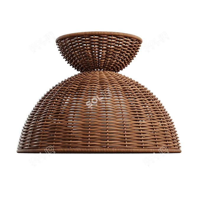 Rattan Glow Flush Mount 3D model image 1