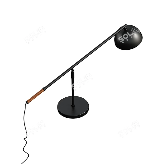Sleek Adjustable LED Desk Lamp 3D model image 2