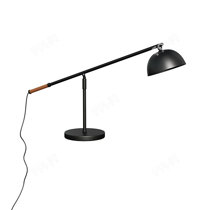 Sleek Adjustable LED Desk Lamp 3D model image 3