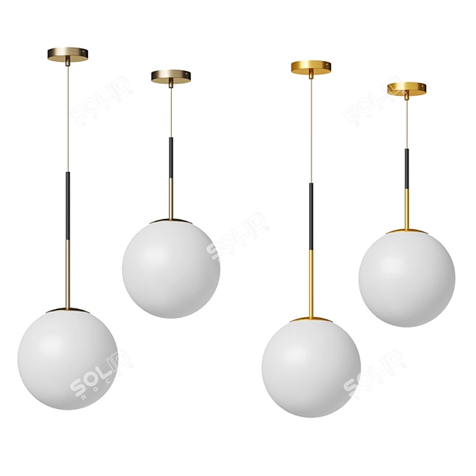 Elegant Terzo Pendant Light 3D model image 3