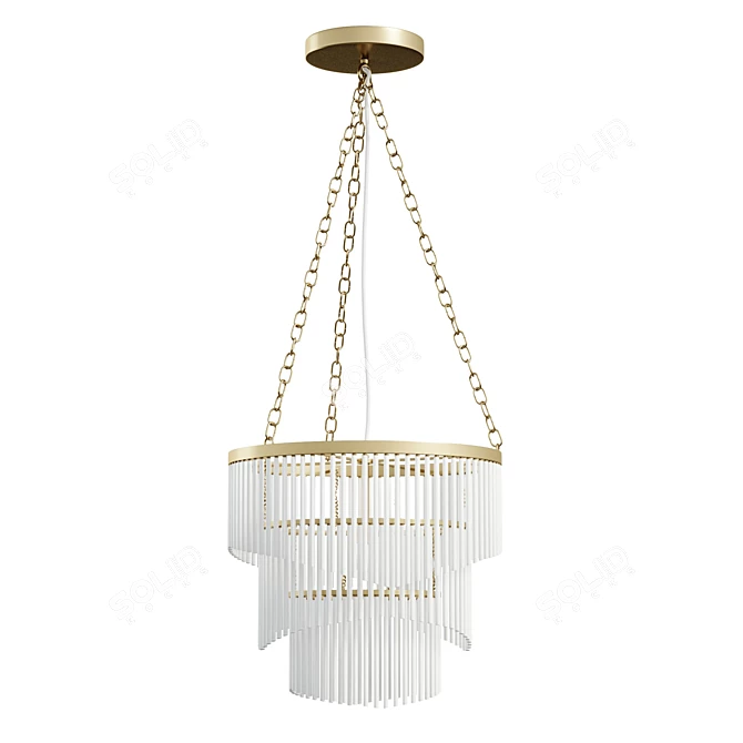 Rustic Earth-Tier Chandelier 3D model image 1