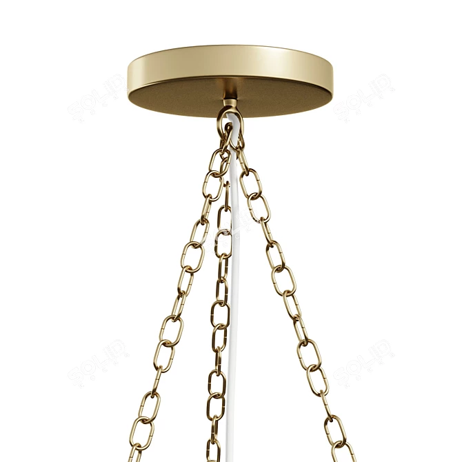 Rustic Earth-Tier Chandelier 3D model image 2