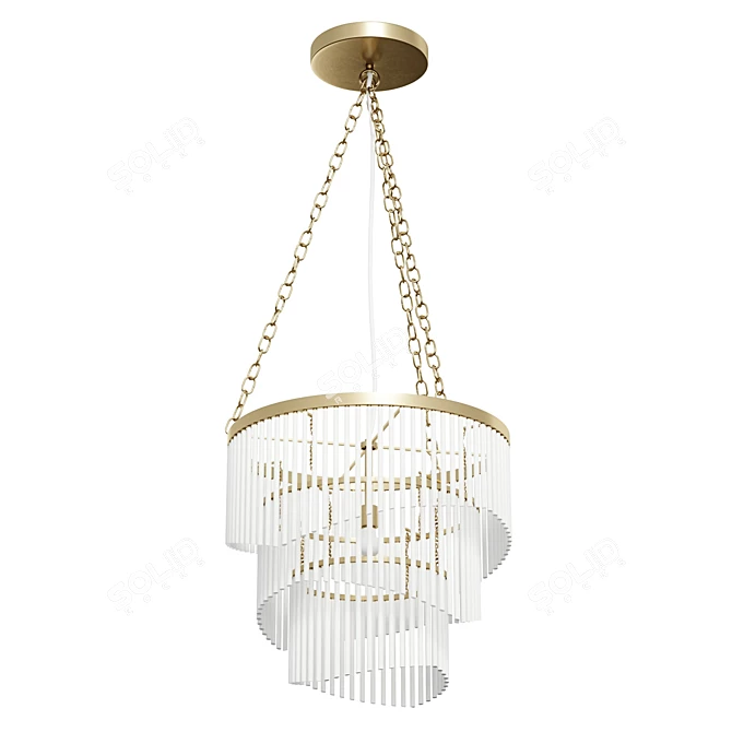 Rustic Earth-Tier Chandelier 3D model image 5